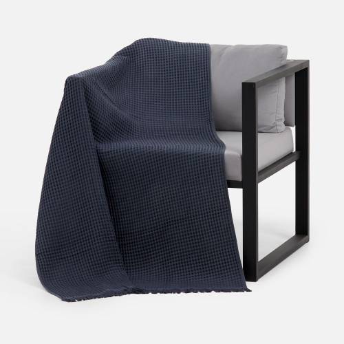 Плед вафельный Elenglect, темно-серый фото 5