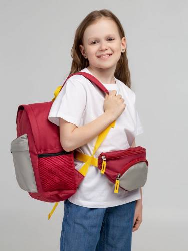 Рюкзак детский Kiddo, бордовый с серым фото 8
