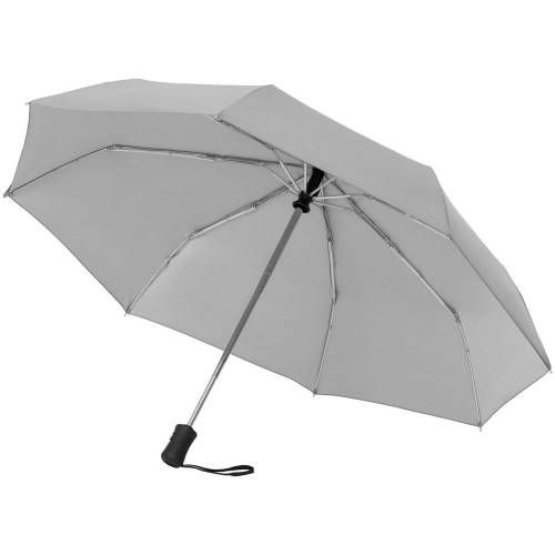 Зонт складной Manifest со светоотражающим куполом, серый фото 4