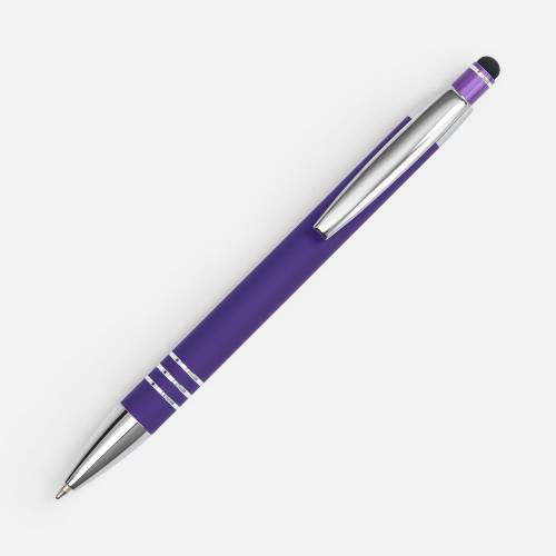 Ручка шариковая Sansen Soft Touch со стилусом, фиолетовая фото 4