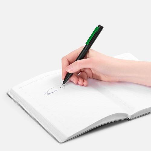 Ручка шариковая Inkolor, черная с зеленым фото 5