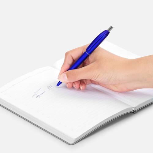 Ручка шариковая Bright Spark, синий металлик фото 5