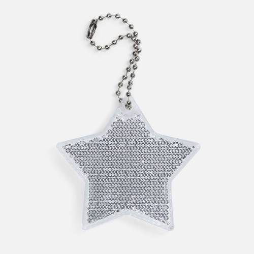 Пешеходный светоотражатель с цепочкой «Звезда», белый фото 2 Пешеходный светоотражатель с цепочкой «Звезда», белый фото 2