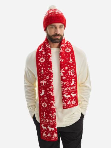 Шапка Holidale, красная с молочным фото 10