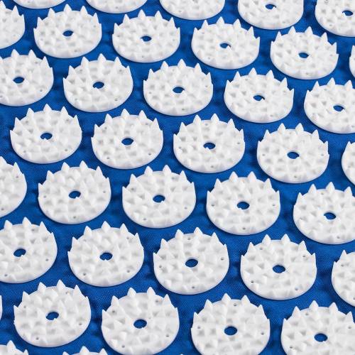 Массажный акупунктурный коврик с валиком Iglu, синий с белым фото 7