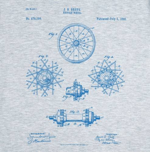 Футболка приталенная Old Patents. Wheel, голубой меланж фото 4