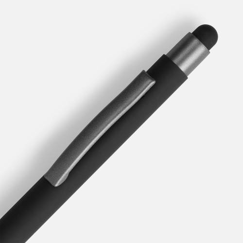 Ручка шариковая Atento Soft Touch Stylus со стилусом, черная фото 4 Ручка шариковая Atento Soft Touch Stylus со стилусом, черная фото 4