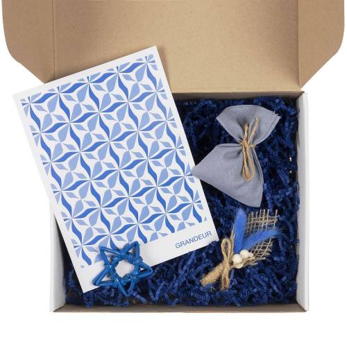 Набор для упаковки подарка Adorno, белый с синим фото 3