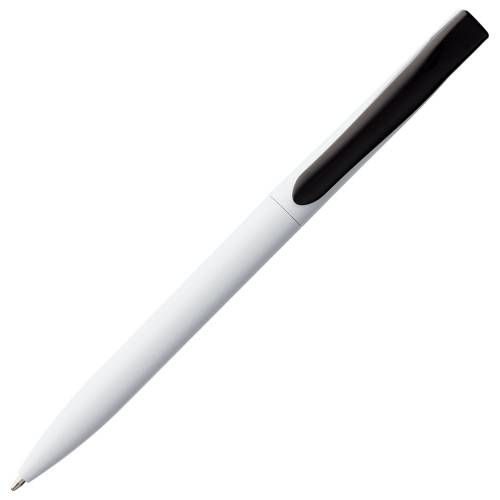 Ручка шариковая Pin, белая с черным фото 4