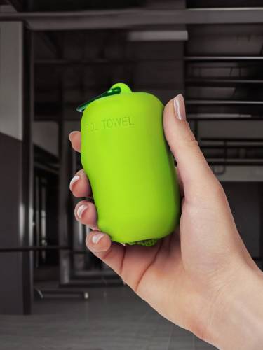 Охлаждающее полотенце Narvik в силиконовом чехле, зеленое яблоко фото 6