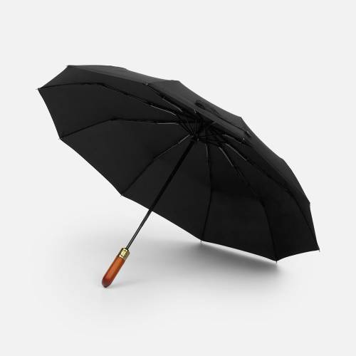 Зонт складной Cloudburst в подарочной упаковке, черный фото 2