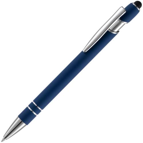 Ручка шариковая Pointer Soft Touch со стилусом, темно-синяя фото 2