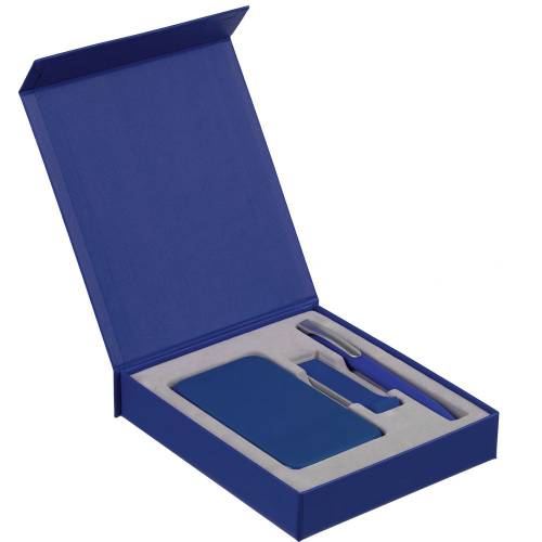 Коробка Latern для аккумулятора 5000 мАч, флешки и ручки, синяя фото 4