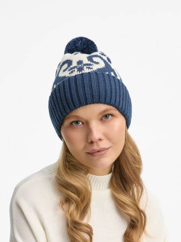 Шапка Wintertude, синяя с белым фото 5