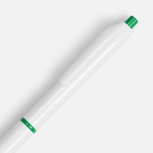 Ручка шариковая Bright Pop, белая с зеленым фото 4