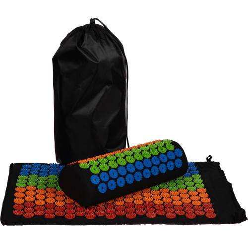 Массажный акупунктурный коврик с валиком Iglu, разноцветный фото 2