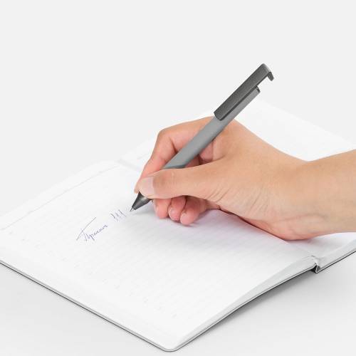 Ручка шариковая Standic с подставкой для телефона, серая фото 5