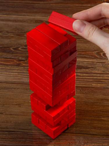 Игра «Деревянная башня мини», красная фото 5