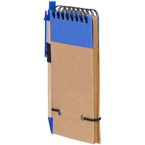 Блокнот на кольцах Eco Note с ручкой, синий фото 4