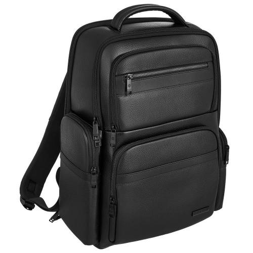 Кожаный рюкзак для ноутбука Santiago, черный фото 2