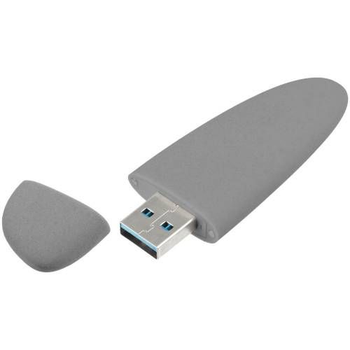 Флешка Pebble, серая, USB 3.0, 16 Гб фото 3
