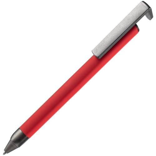 Ручка шариковая Standic с подставкой для телефона, красная фото 2