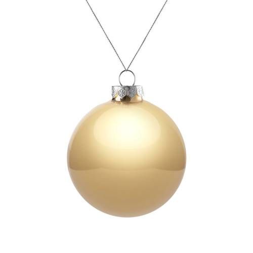 Елочный шар Finery Gloss, 8 см, глянцевый золотистый фото 2