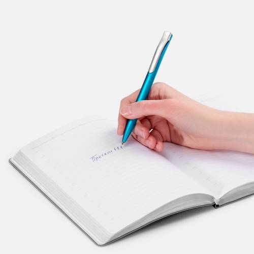 Ручка шариковая Pin Silver, голубой металлик фото 5