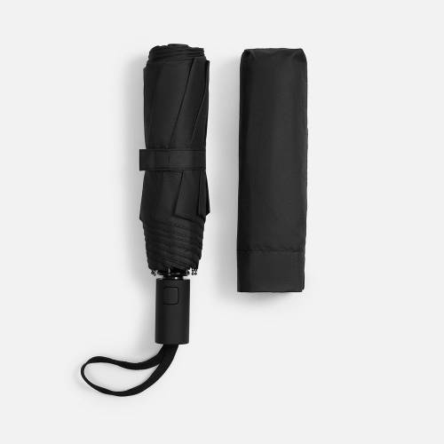 Зонт складной Cloudex, черный фото 5