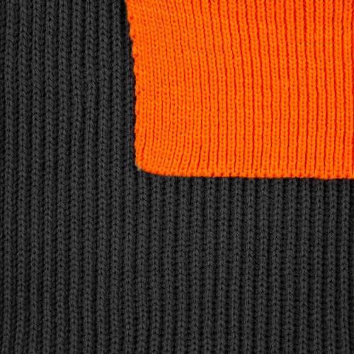 Шарф Snappy, темно-серый (антрацит) с оранжевым фото 4