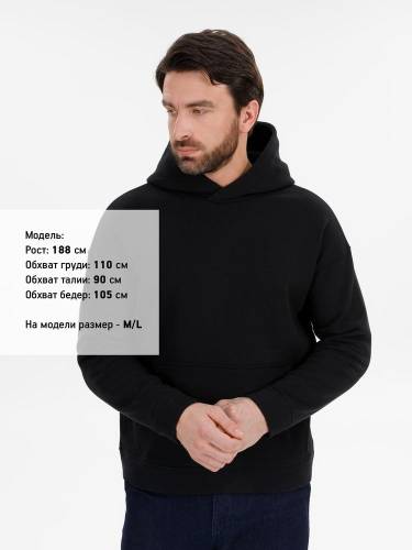 Худи оверсайз унисекс Snuggie, черное фото 6