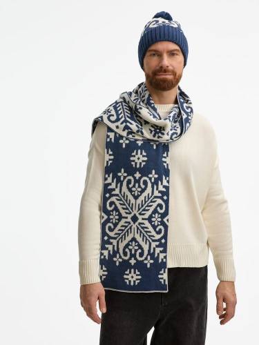 Шапка Wintertude, синяя с белым фото 12