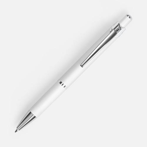 Ручка шариковая Chromos Soft Touch, белая фото 3