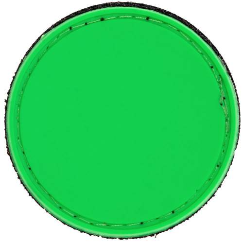 Лейбл из ПВХ с липучкой Menteqo Round, зеленый неон фото 3