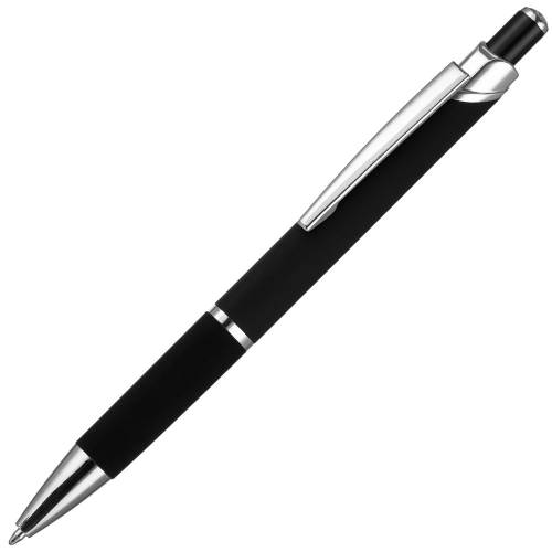 Ручка шариковая Chromos Soft Touch, черная фото 2