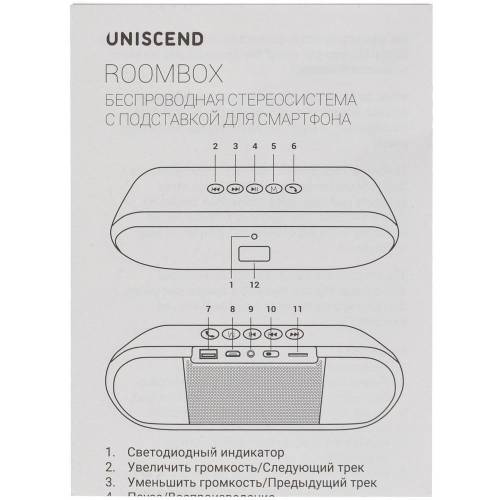 Беспроводная стереоколонка Uniscend Roombox, светло-серая фото 15