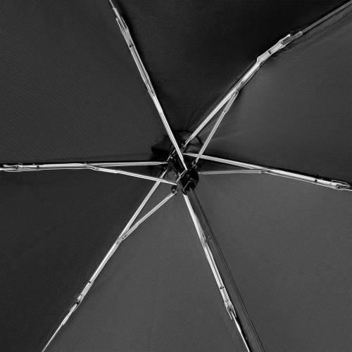 Зонт складной Carbonsteel Slim, черный фото 6