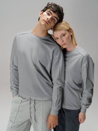 Свитшот унисекс Vozduh, светло-серый фото 12