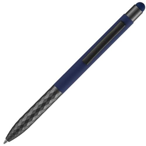Ручка шариковая Digit Soft Touch со стилусом, синяя фото 5