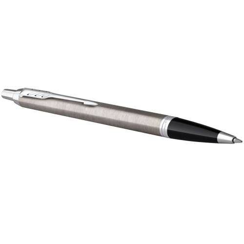 Ручка шариковая Parker IM Essential Stainless Steel CT, серебристая с черным фото 5