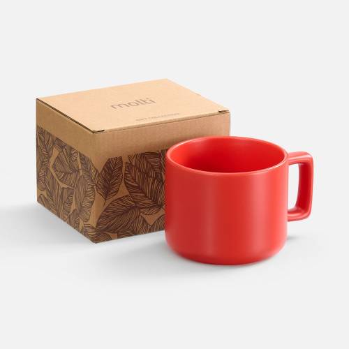Чашка Jumbo в коробке матовая, красная фото 2