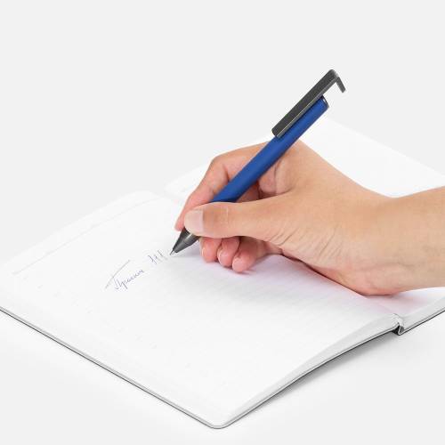 Ручка шариковая Standic с подставкой для телефона, синяя фото 5