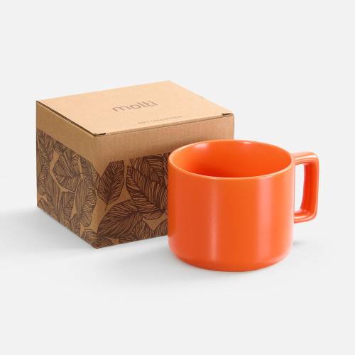 Чашка Jumbo в коробке матовая, оранжевая фото 2