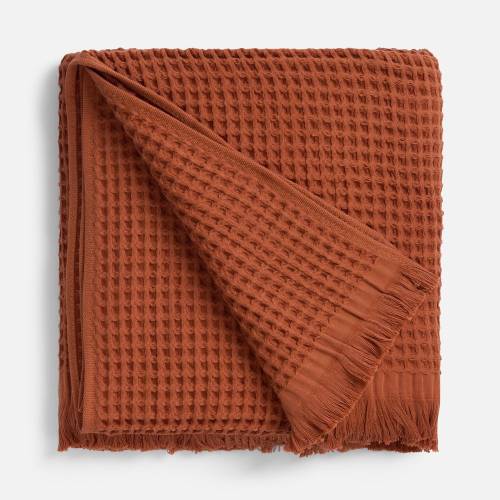 Плед вафельный Elenglect, оранжевый фото 3