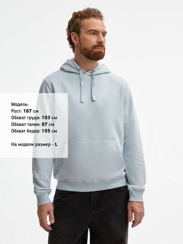 Толстовка унисекс Spencer, голубая фото 8 Толстовка унисекс Spencer, голубая фото 8