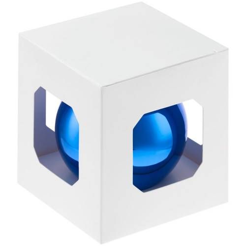 Елочный шар Finery Gloss, 8 см, глянцевый синий фото 3