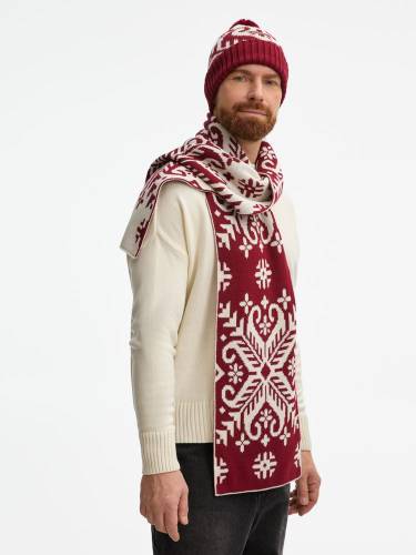 Шапка Wintertude, красная с белым фото 10