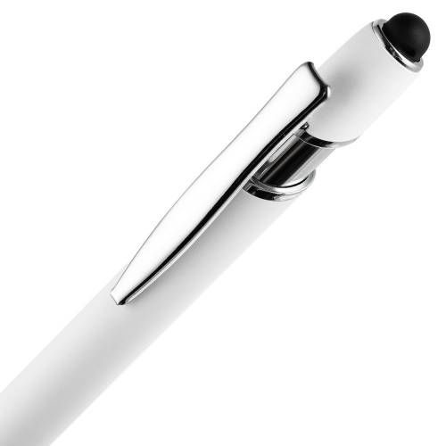 Ручка шариковая Pointer Soft Touch со стилусом, белая фото 5