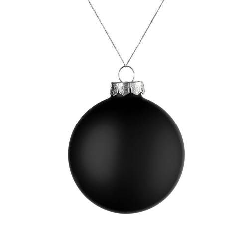 Елочный шар Finery Matt, 8 см, матовый черный фото 2