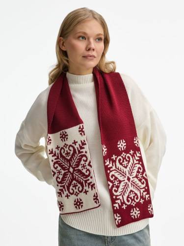Шарф Wintertude M, красный с белым фото 6 Шарф Wintertude M, красный с белым фото 6